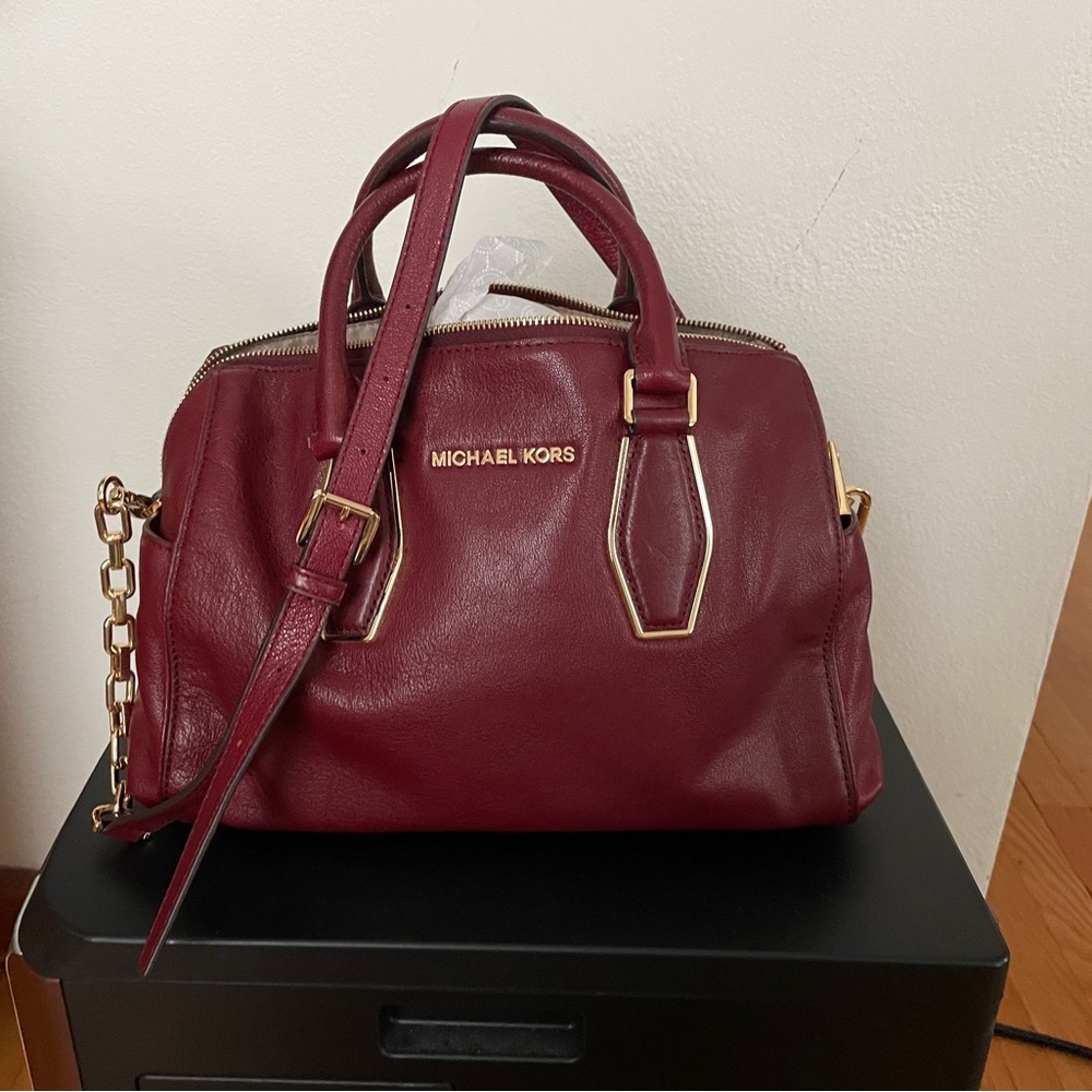 Michael Kors Red Leather Purse Vanessa Satchel